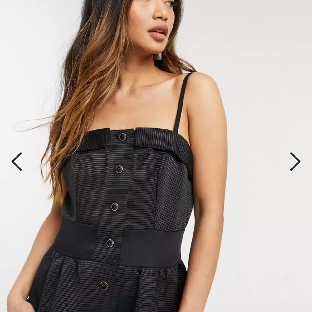 Ted Baker Octovia Cotton Button Pocket strap dress in Black  - Size 4 - NWT